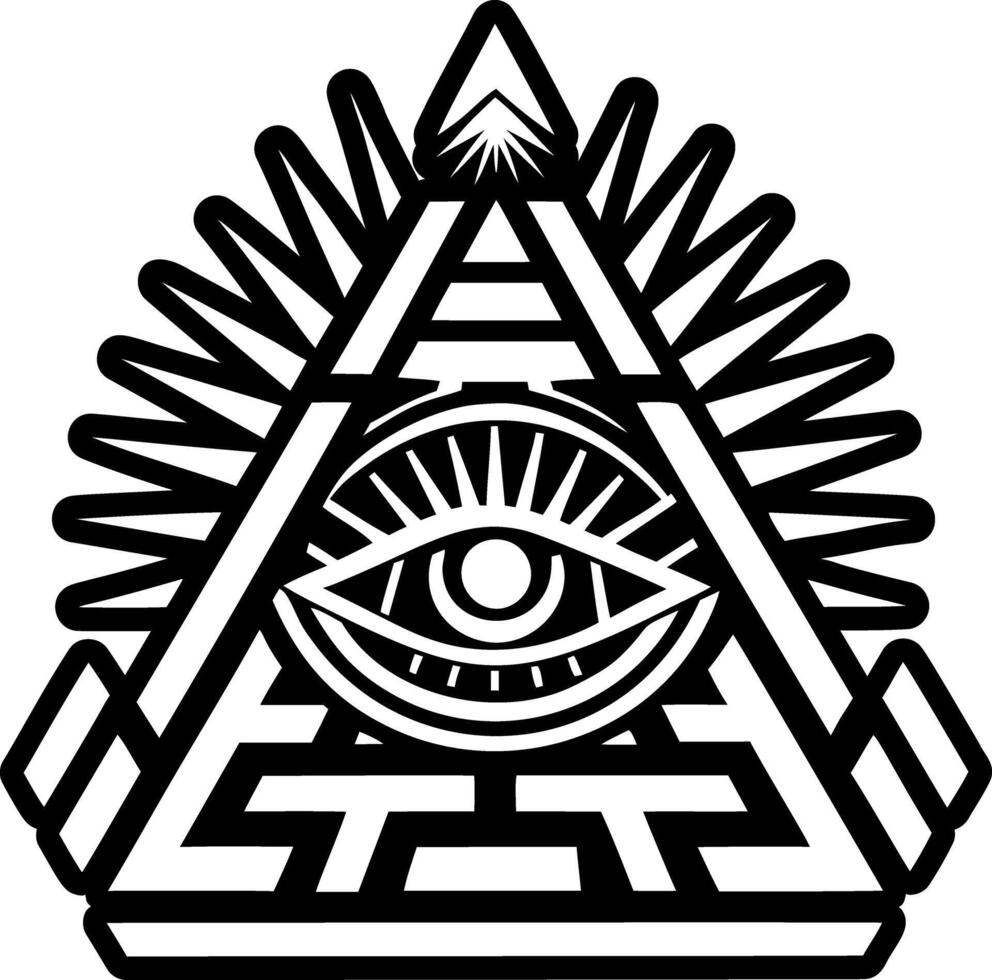 Providence eye icon in glyph style vector