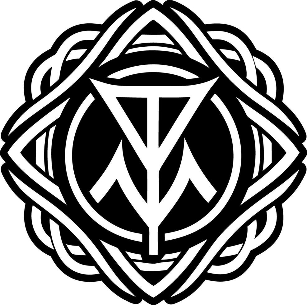 A glyph style icon of protection rune symbol vector