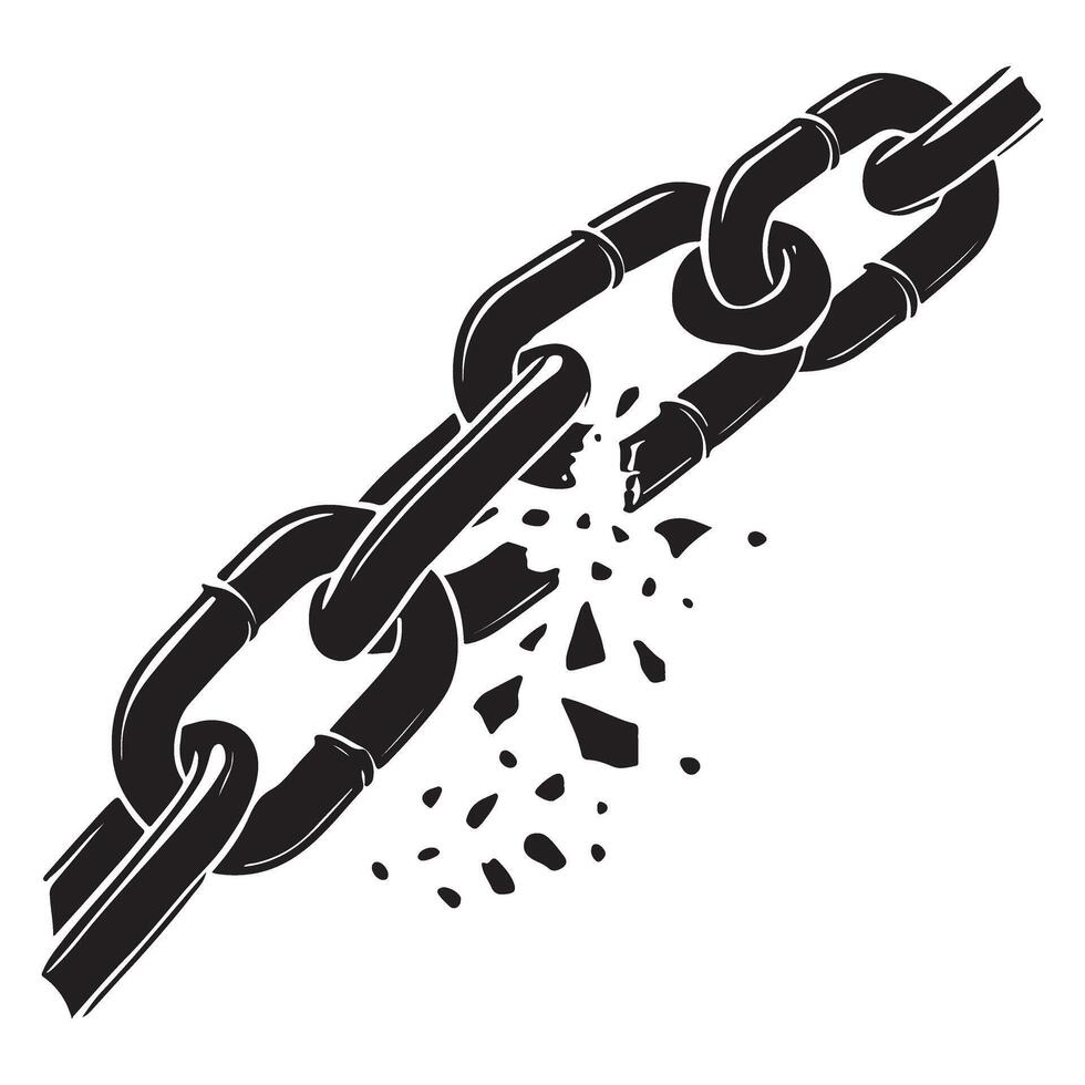 Broken Chain Silhouette Illustration vector