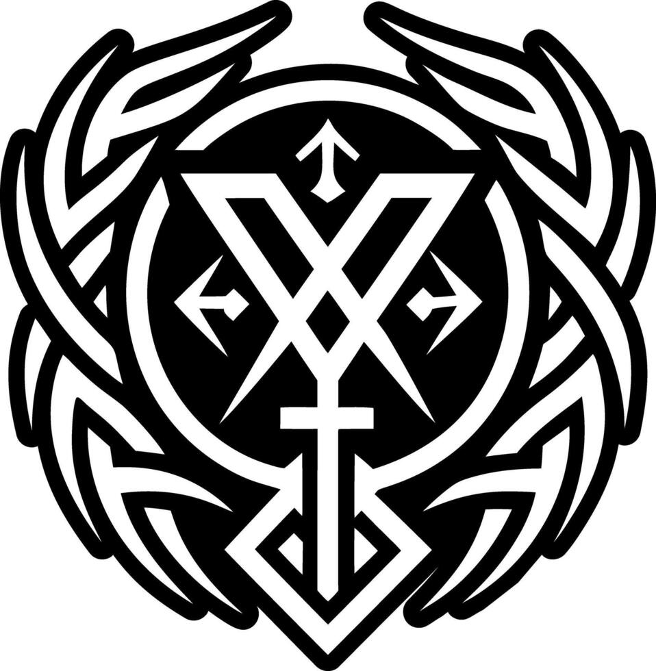 Courage tattoo icon in filled style vector