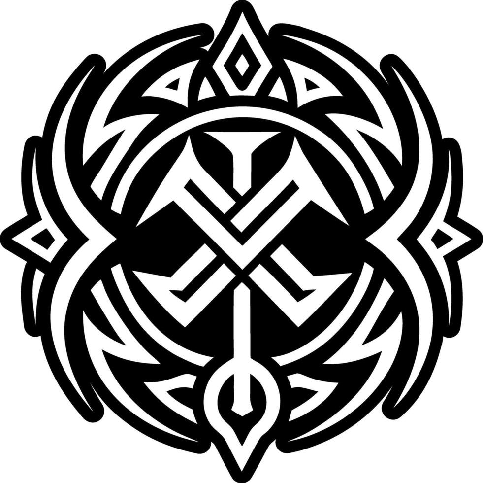 A solid style icon of courage rune symbol vector