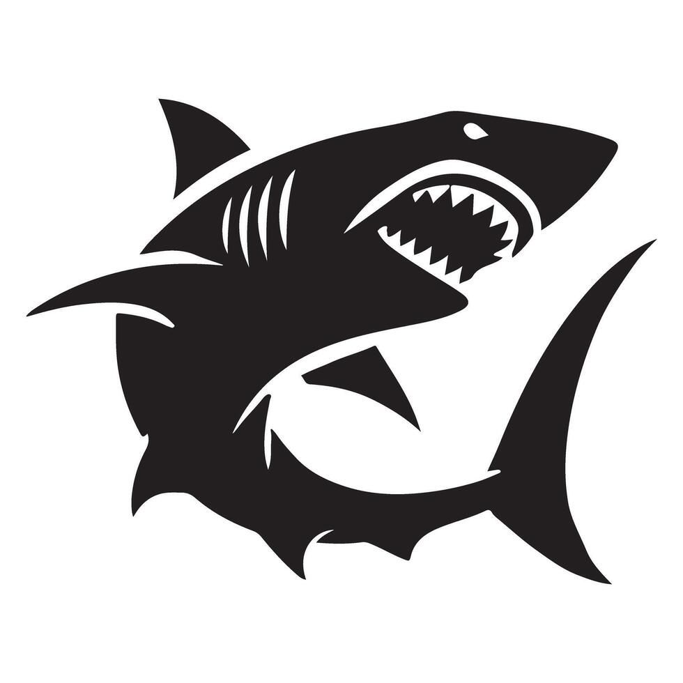 Shark Silhouette Illustration for Marine Designs vector