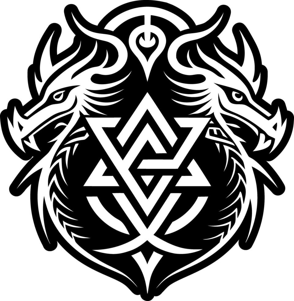 A filled style icon of dragon symbol vector