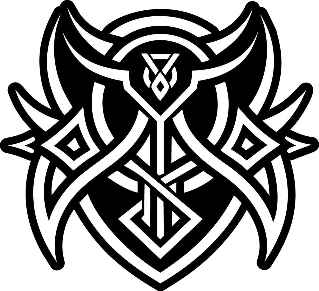 Warrior tattoo icon in glyph style vector