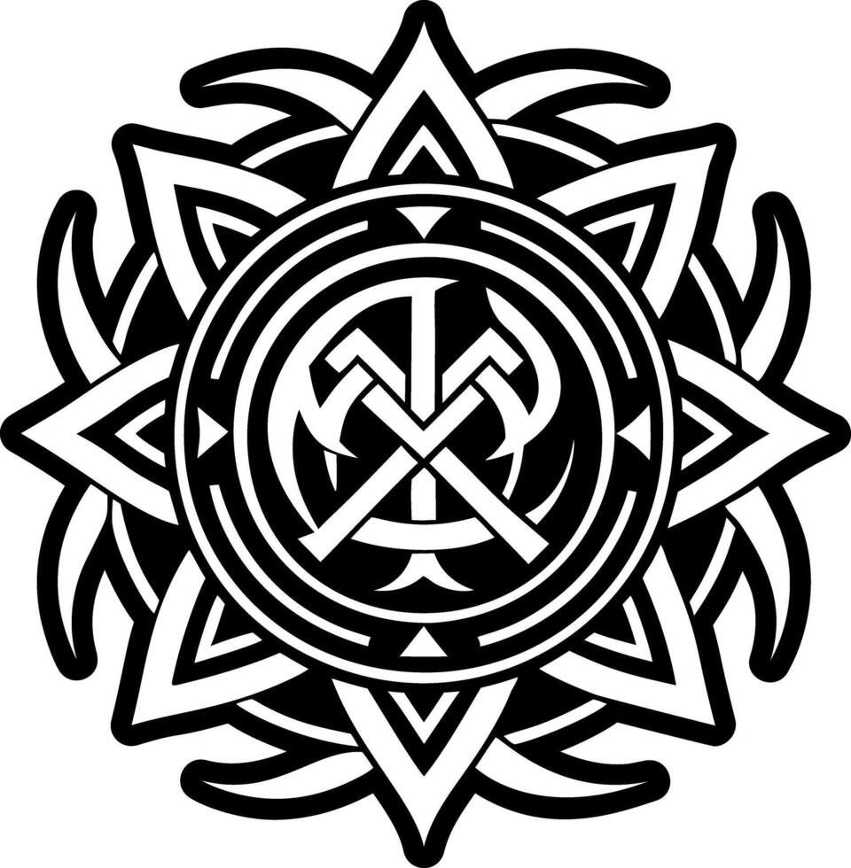 A solid style icon of ancient sigil symbol vector