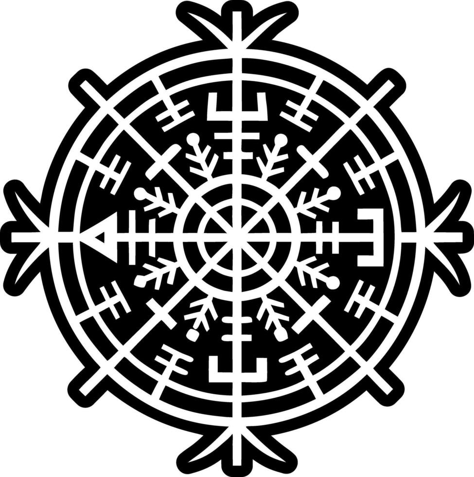 Compass tattoo icon in glyph style vector