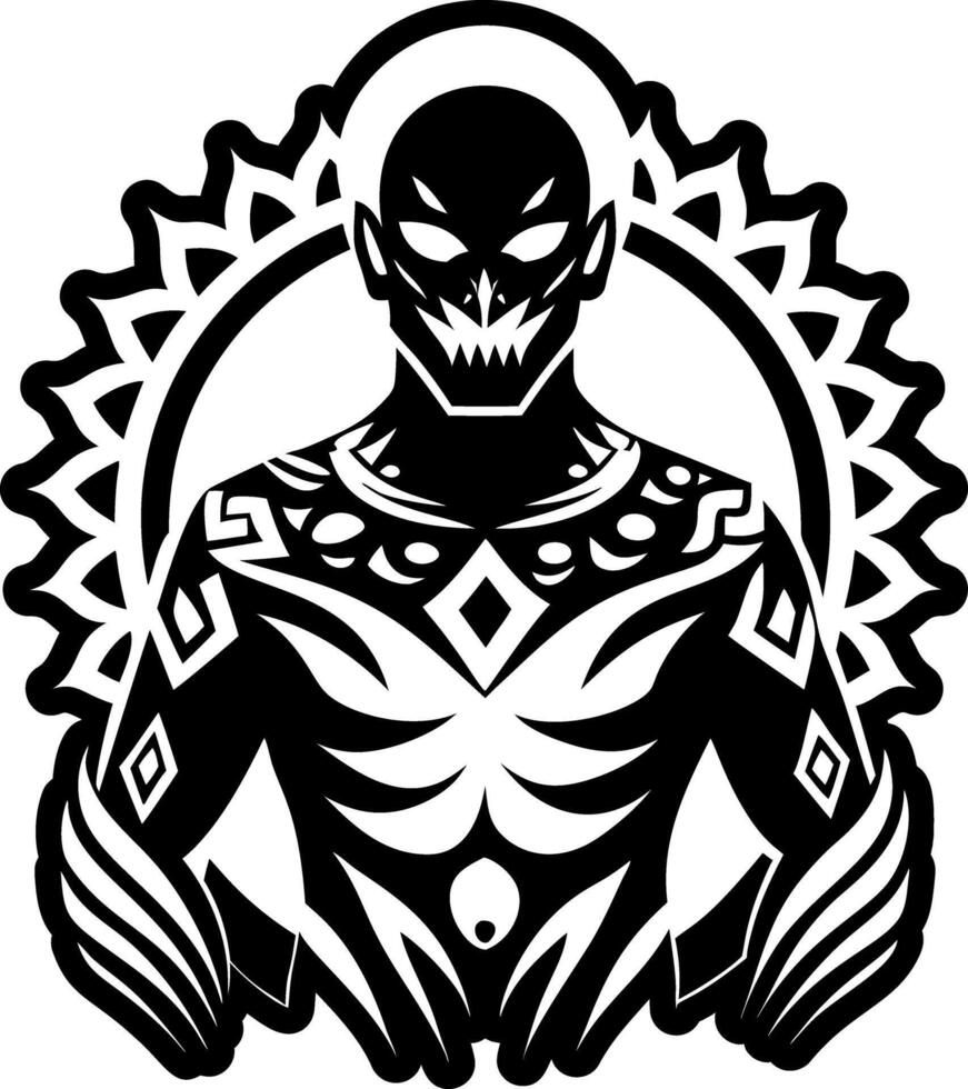 Figure tattoo icon in solid style vector