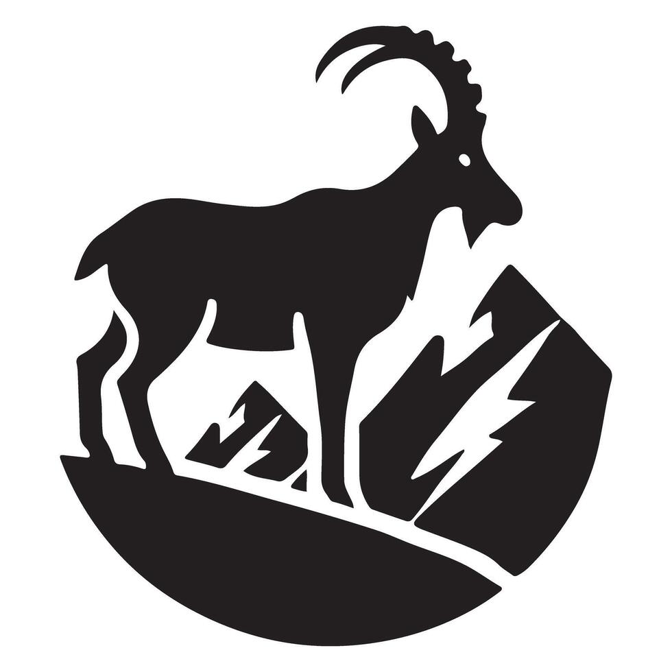 Mountain Goat Silhouette Illustration Art vector