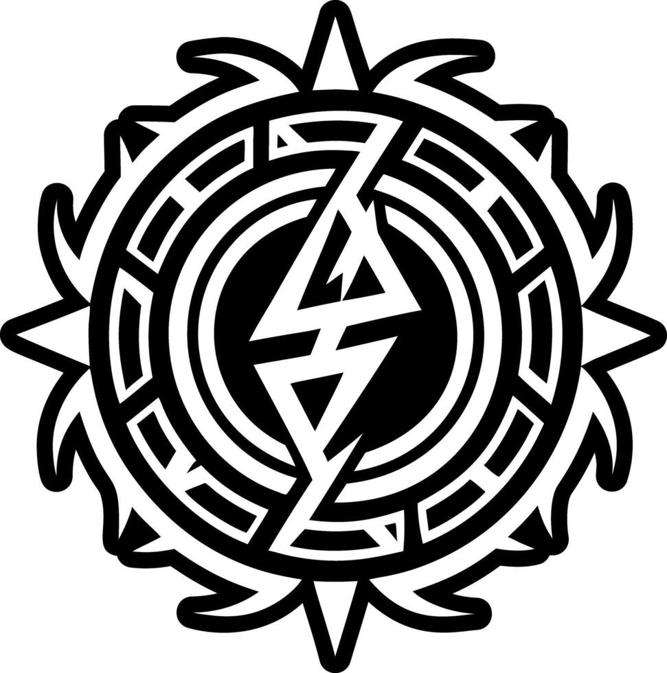 A solid style icon of storm rune symbol vector