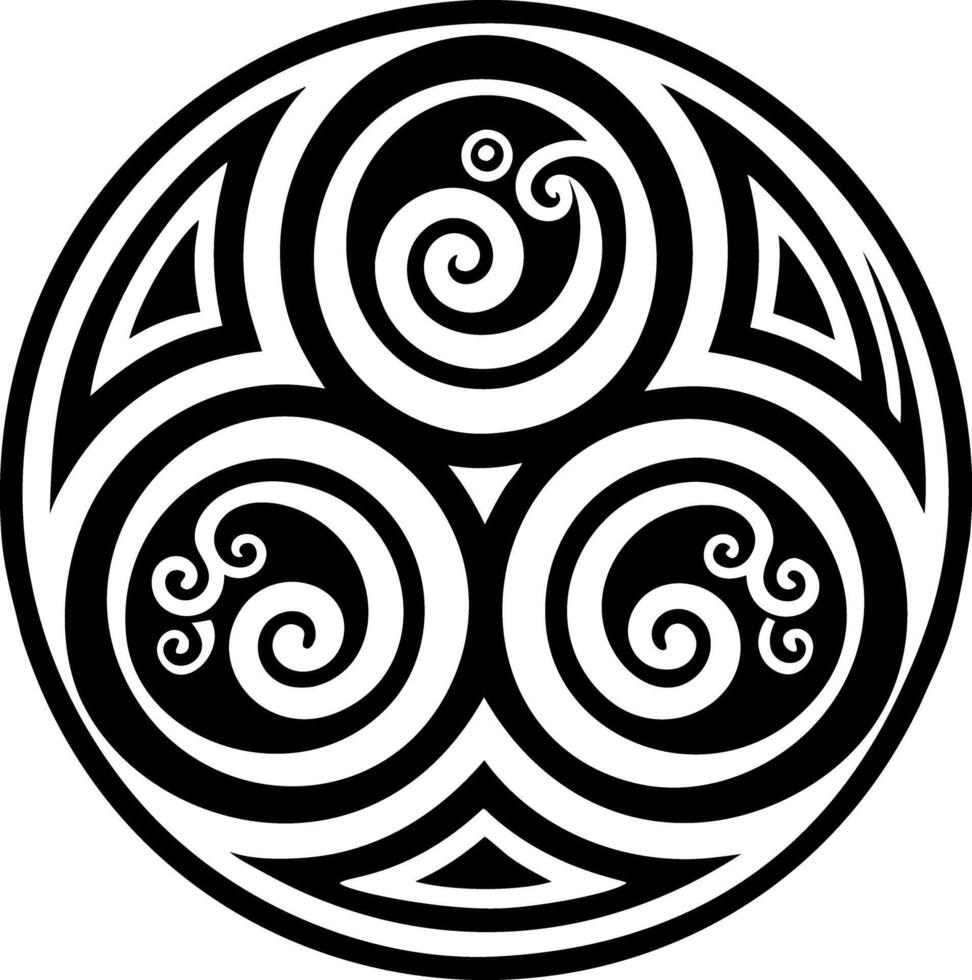 Triskelion tattoo icon in solid style vector