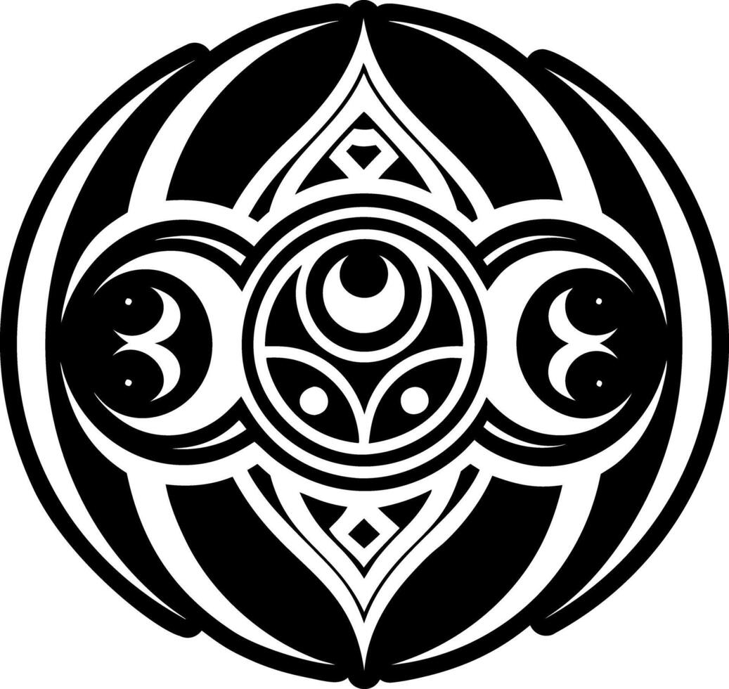 A filled style icon of triple moon symbol vector