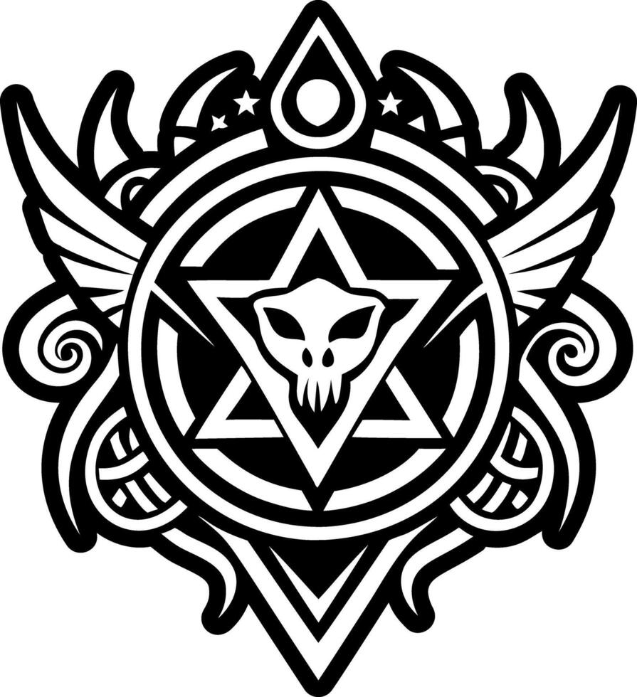 Scary tattoo icon in filled style vector