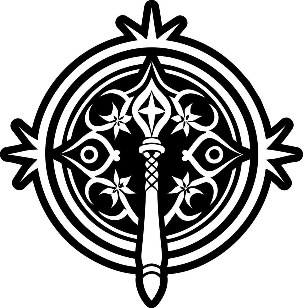 Witch wand icon in filled style vector