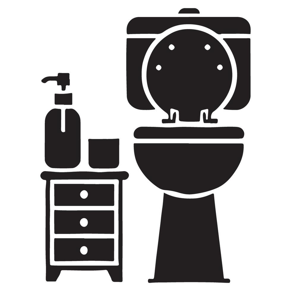 Bathroom Toilet Silhouette Illustration vector