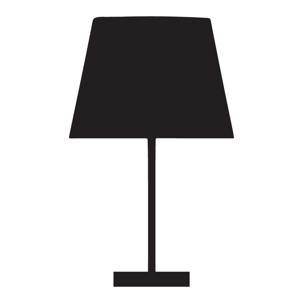 Simple Table Lamp Silhouette Graphic vector
