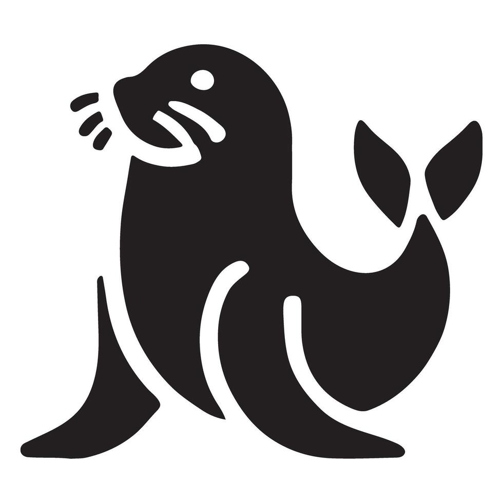 Sea Lion Silhouette Graphic Design vector
