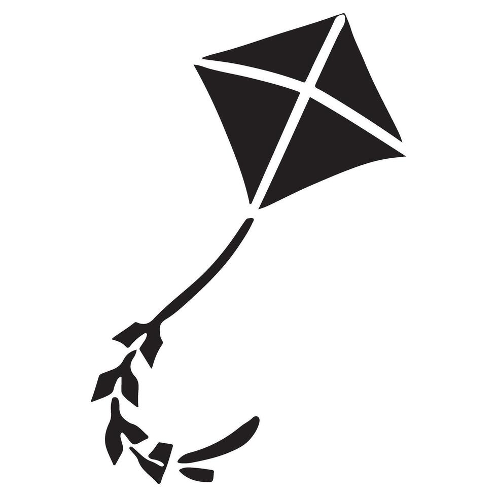 Kite Silhouette Illustration for Children vector