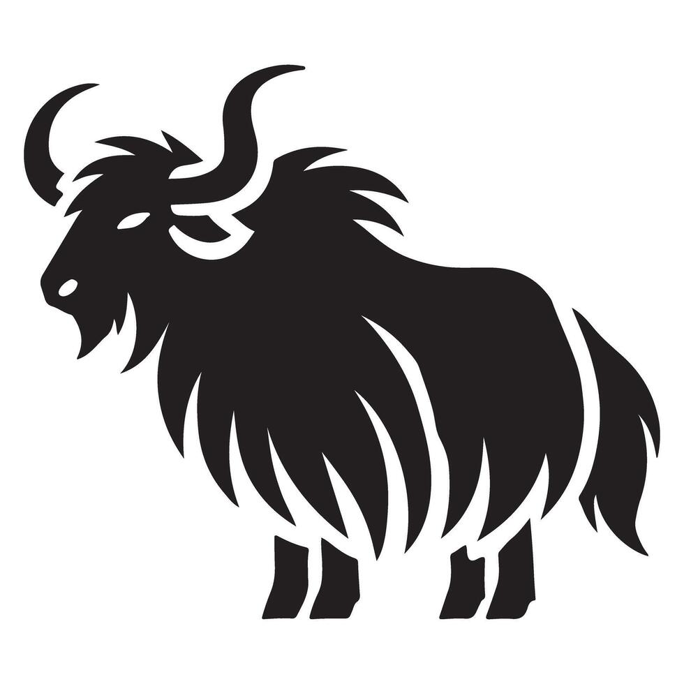 Majestic Yak Silhouette Illustration Design vector
