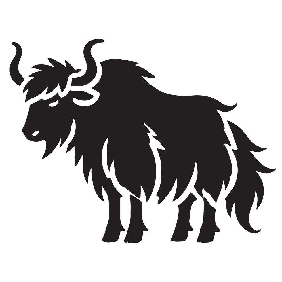 Yak Silhouette Illustration for Animal Designs vector