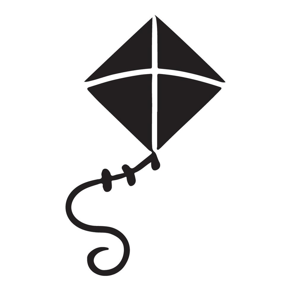 Simple Kite Silhouette Illustration Graphic vector
