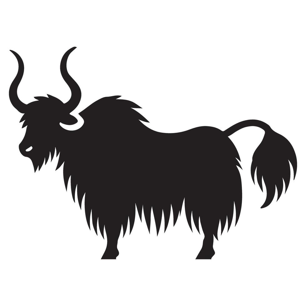 Yak Silhouette Illustration for Design Projects vector