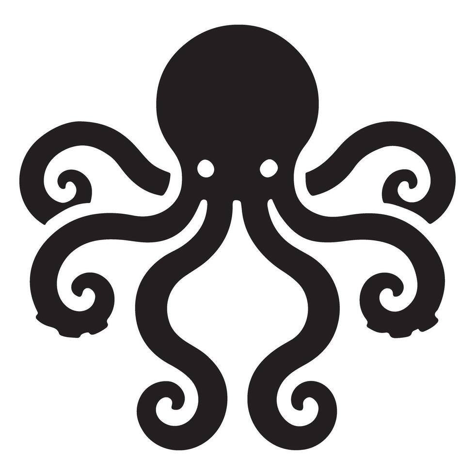Octopus Silhouette Illustration Graphic Art vector