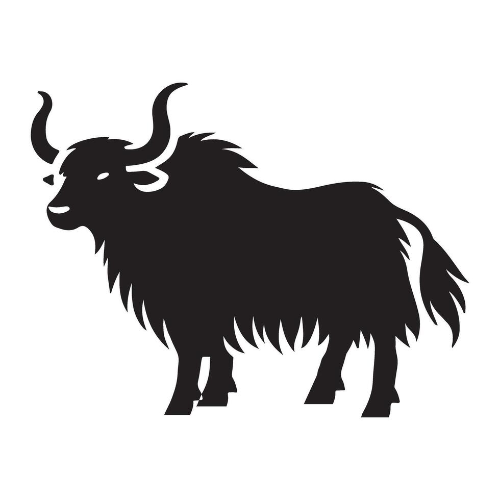 Yak Silhouette Illustration Graphic Design vector
