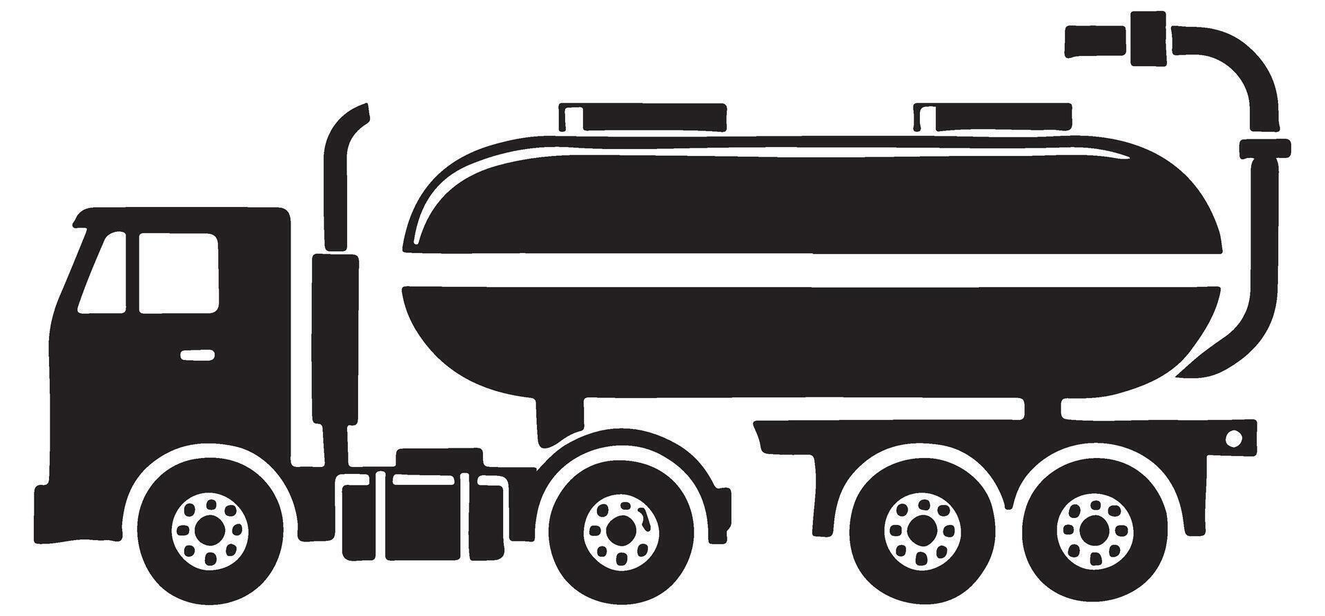Vacuum Truck Silhouette Illustration for Waste Management vector