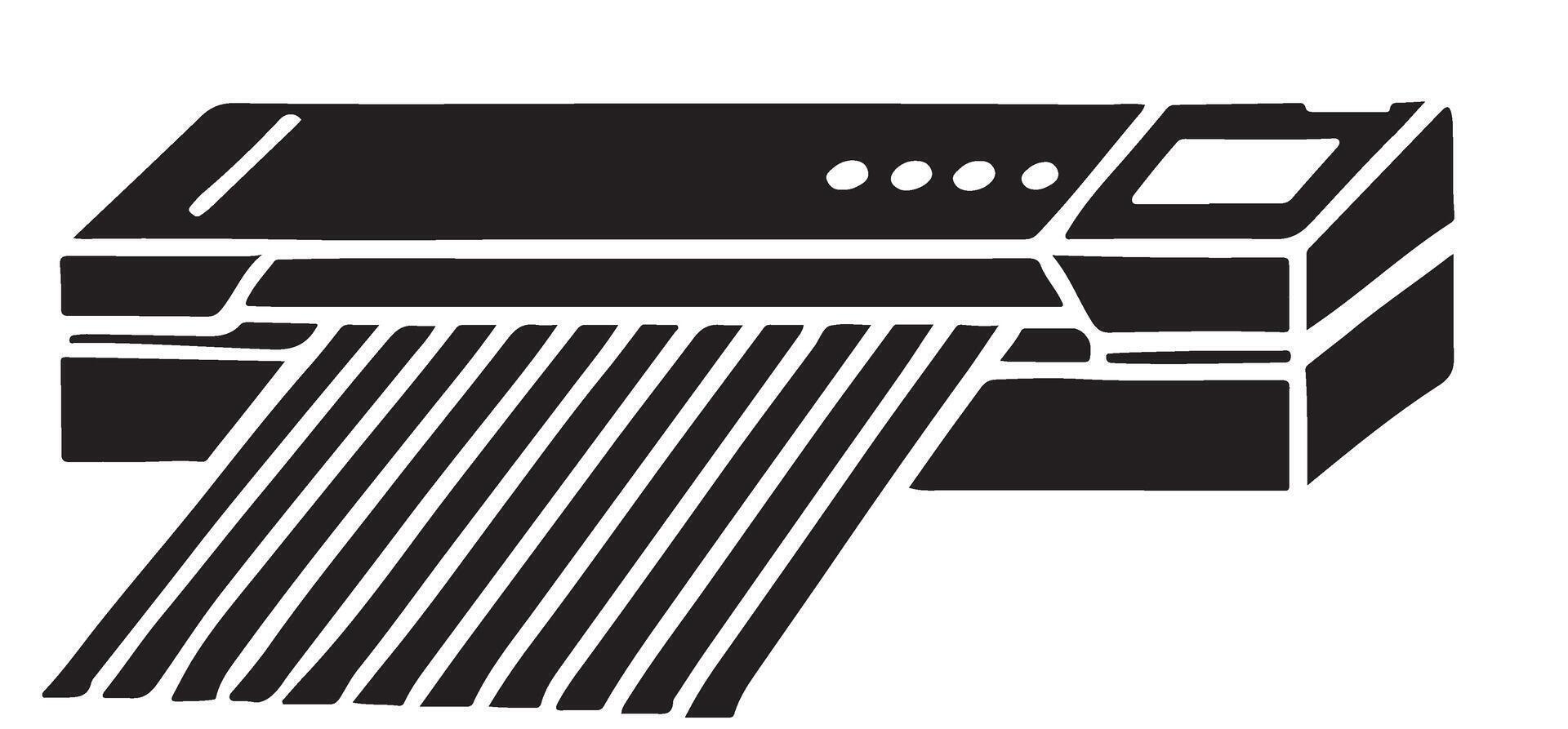 Paper Shredder Machine Silhouette Illustration vector