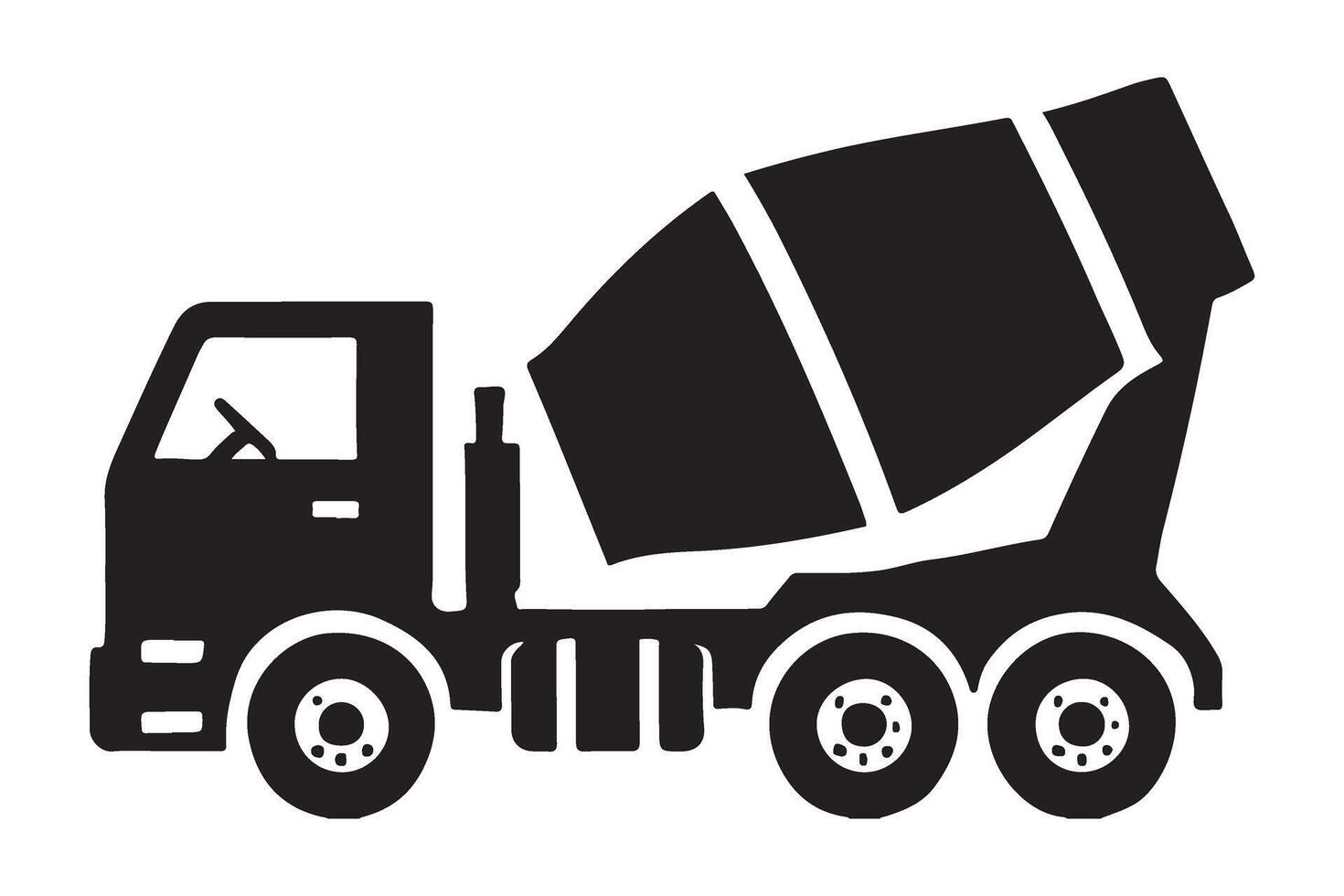 Cement Mixer Truck Silhouette Illustration vector