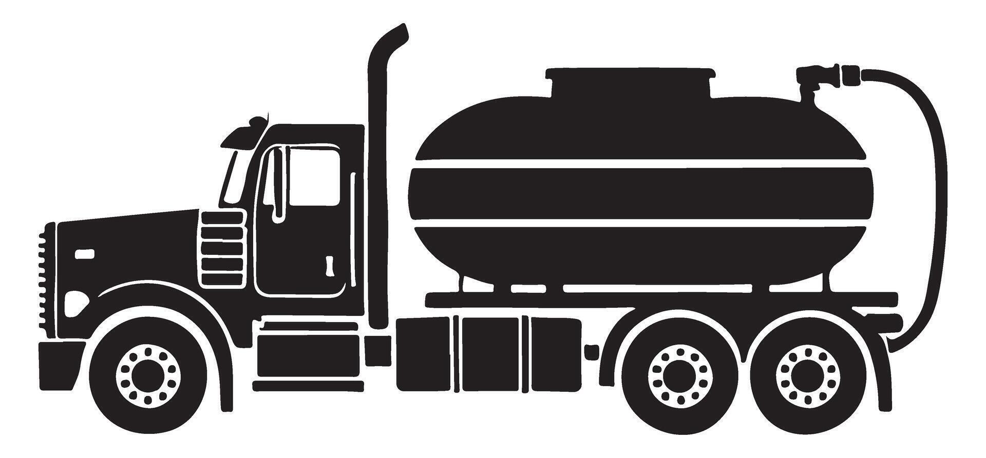 Silhouette Illustration of a Vacuum Truck for Wastewater Removal vector