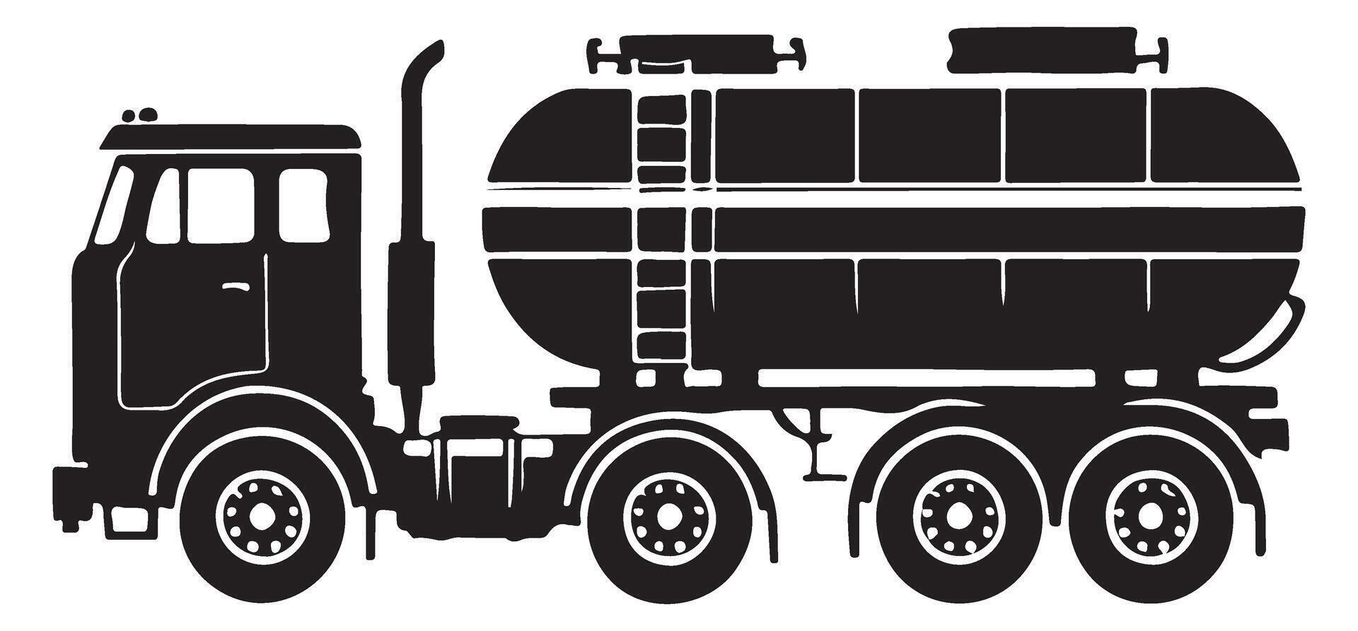 Tanker Truck Silhouette Illustration Graphic vector