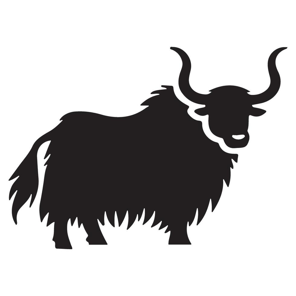 Majestic Yak Silhouette Illustration vector