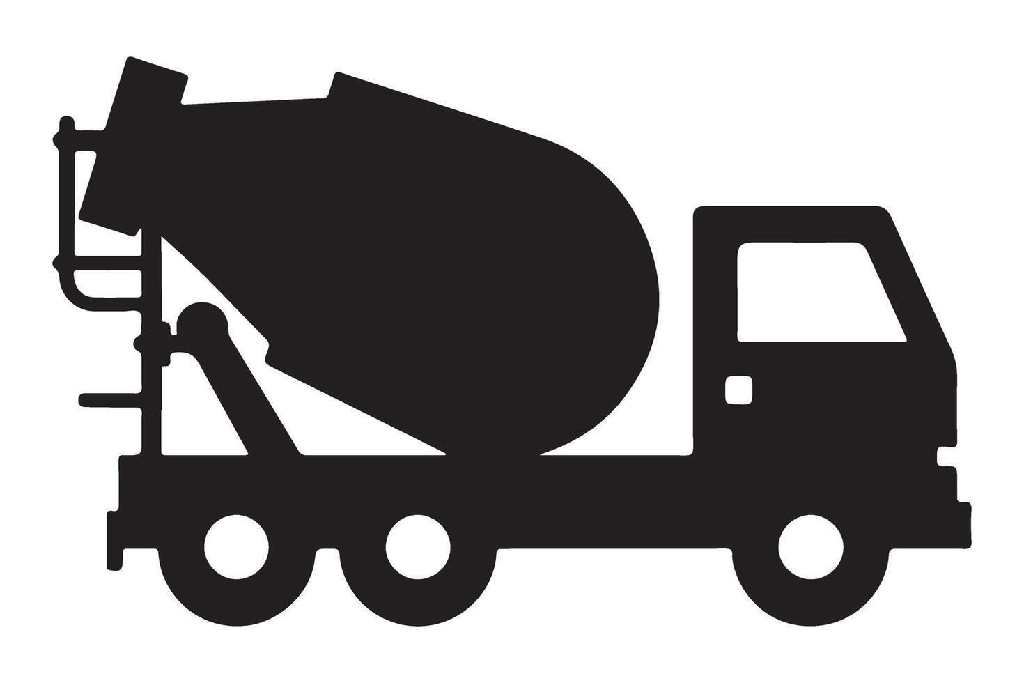 Classic Concrete Mixer Truck Silhouette Illustration vector