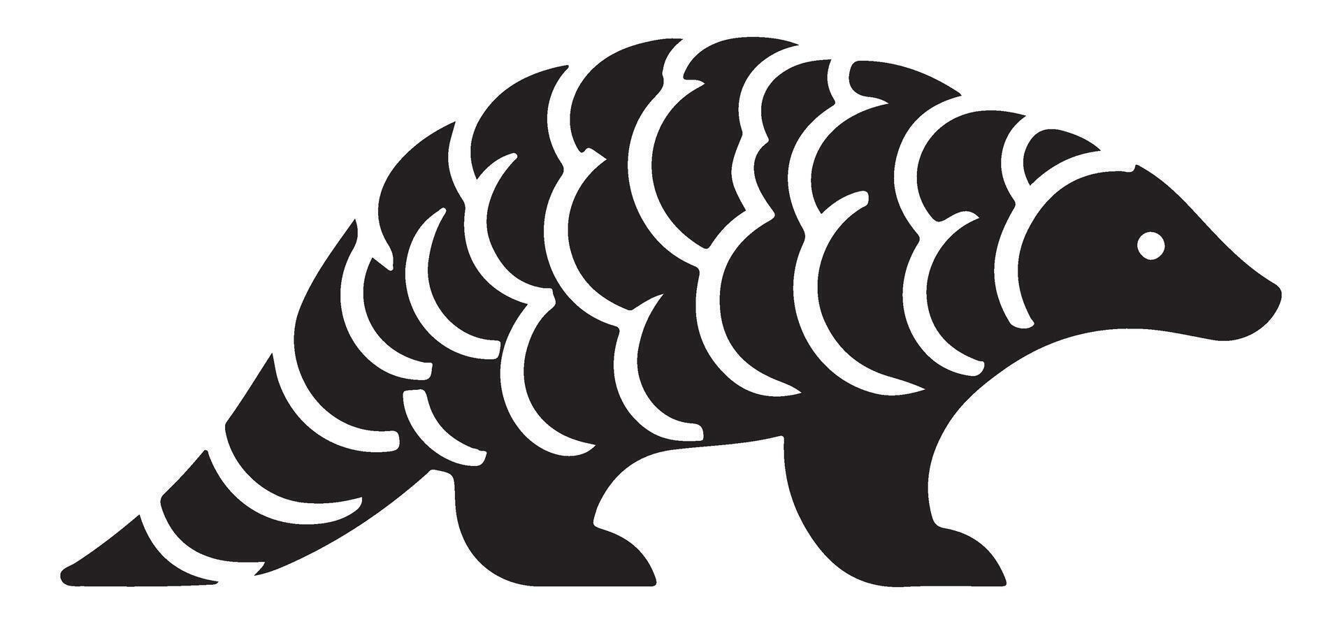 Striking Pangolin Silhouette Illustration vector