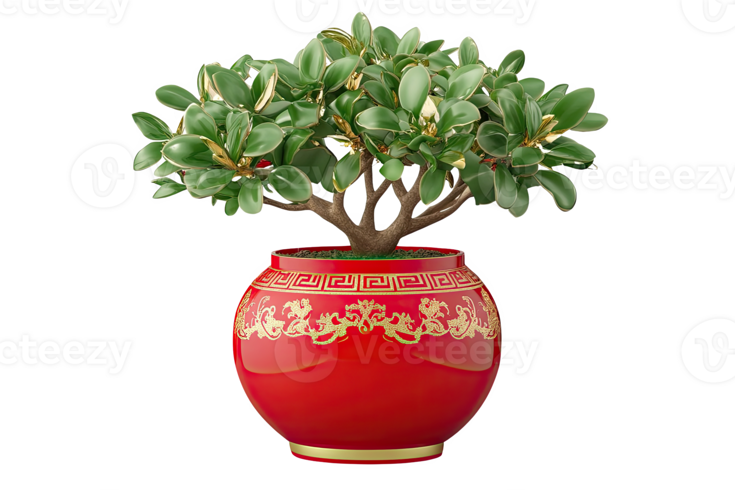 A potted plant in a red vase png