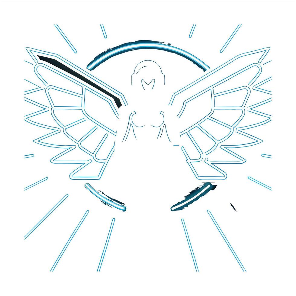 Angel outline silhouette vector