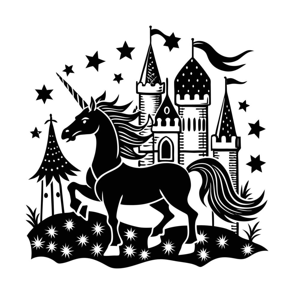 Castle Unicorn Vectors
