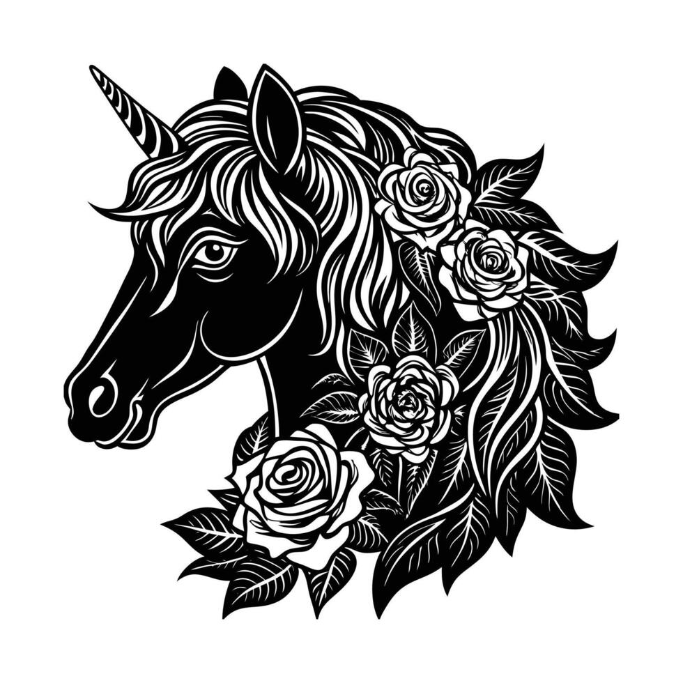Unicorn With Flowing Mane Vectors