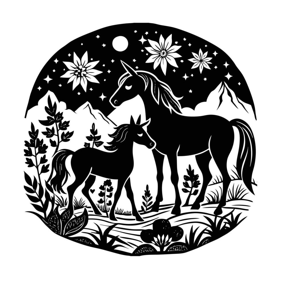 Mother Unicorn svg vector