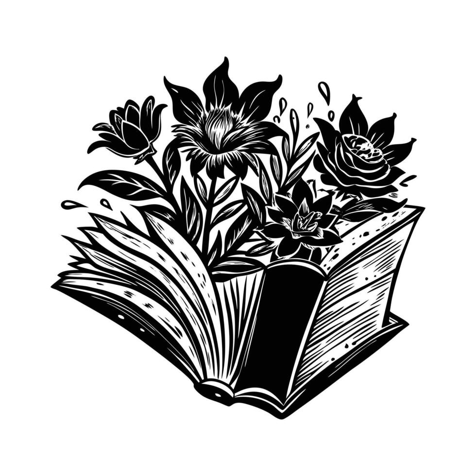 Open Book With Flowers Vectors
