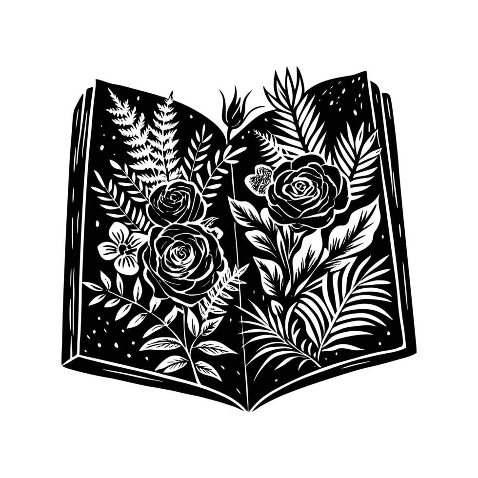 Floral Print Book Cover vector