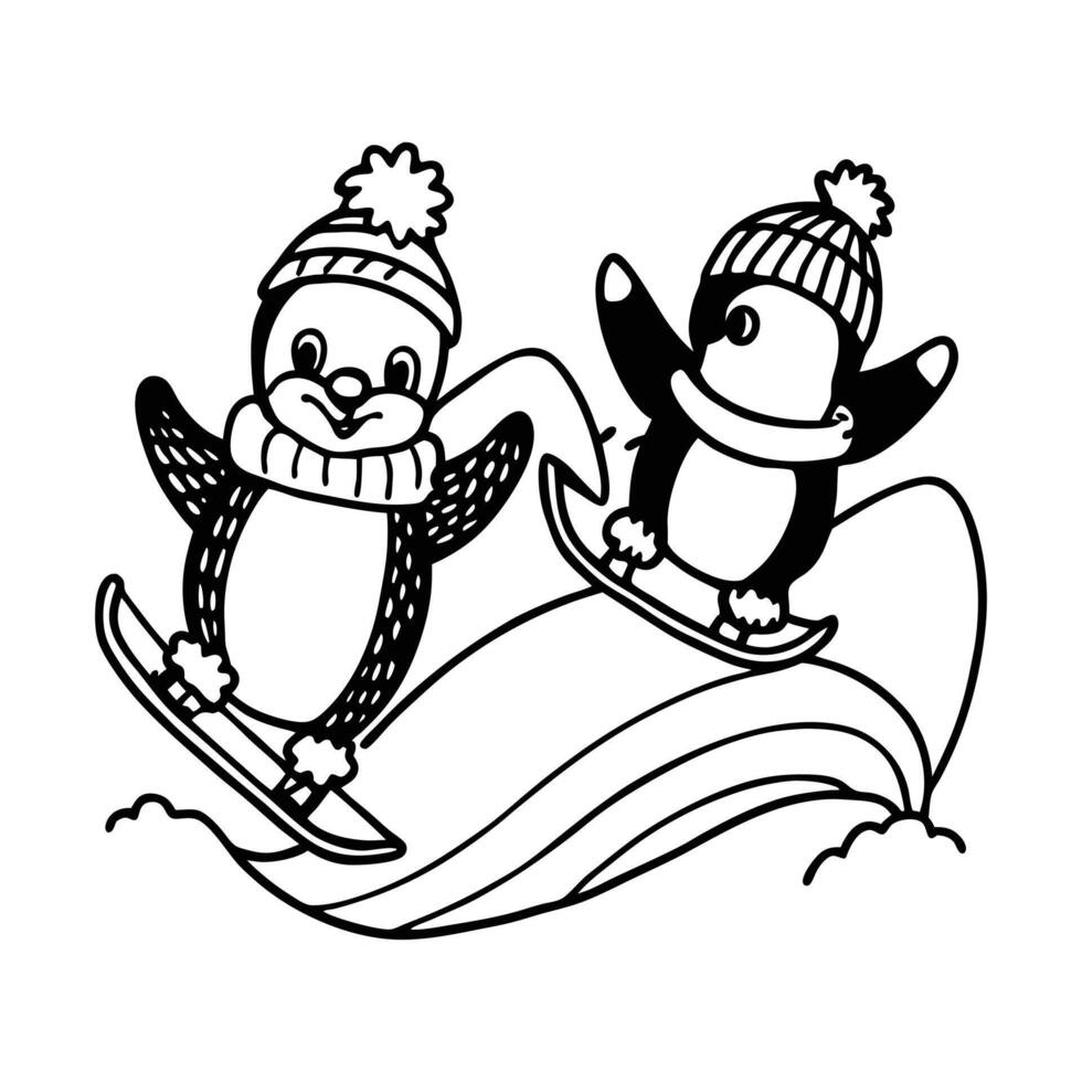 Playful Penguin On Ice Vectors