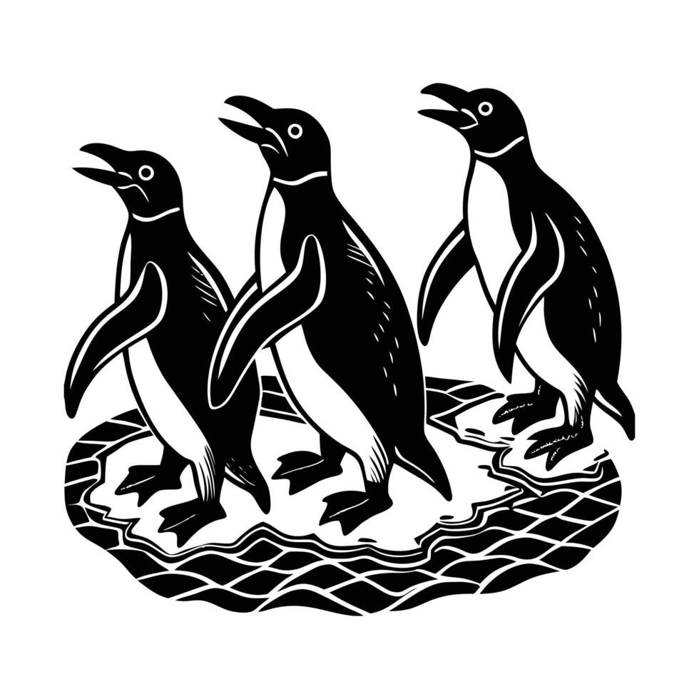 Penguin Playful Stance Vectors