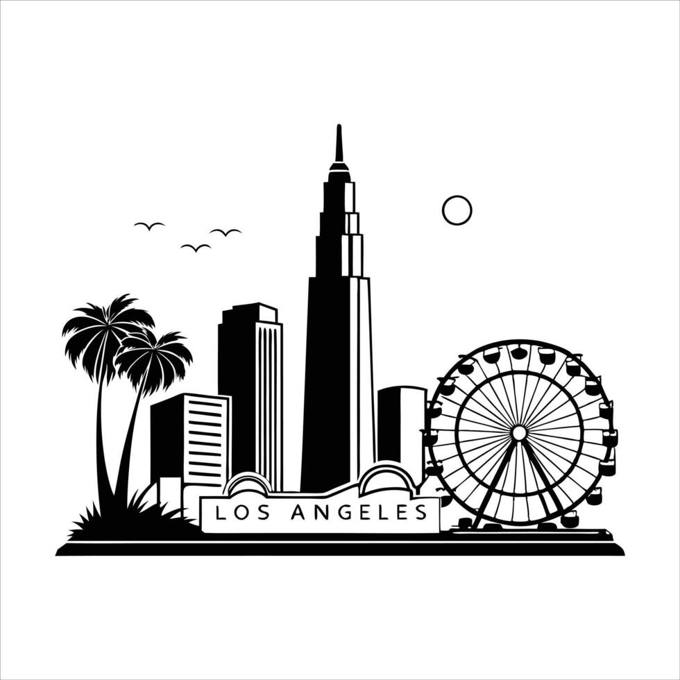 Los Angeles City in California Skyline vector