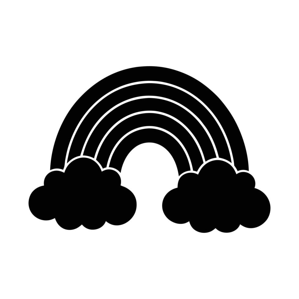 Rainbow arching silhouette vector