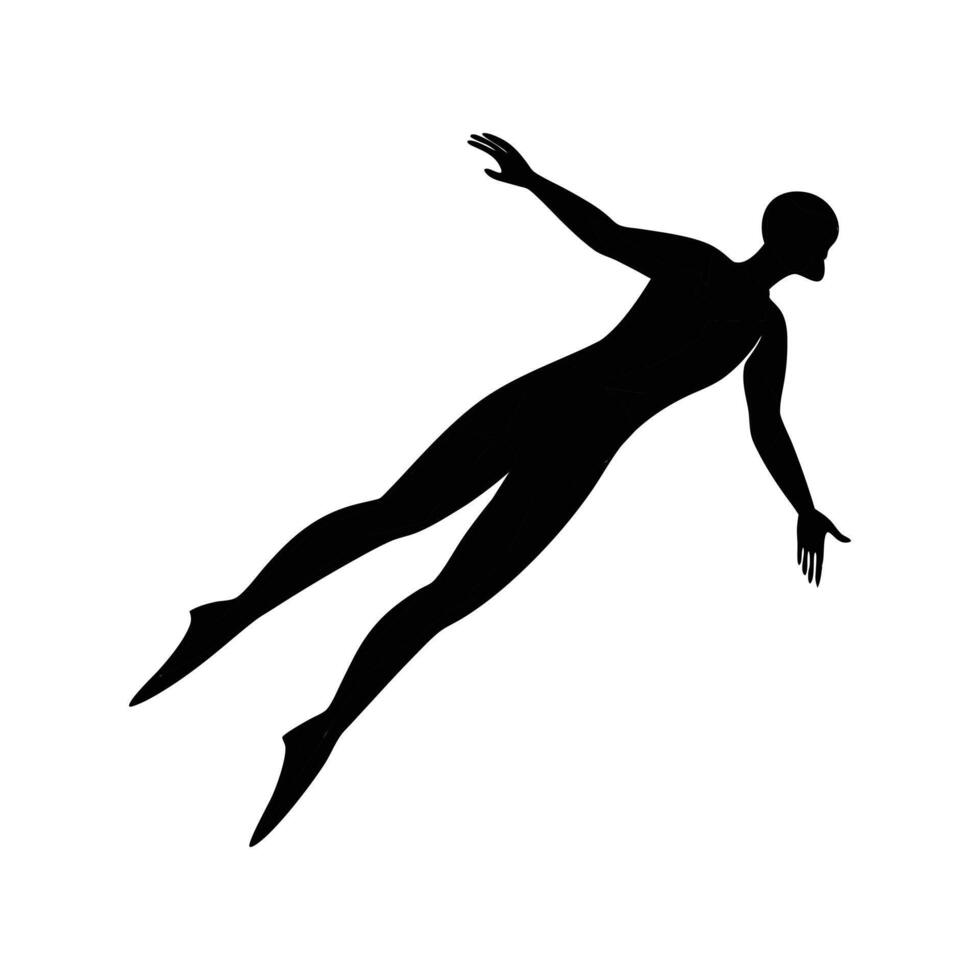 Scuba Diver Grace Silhouette vector