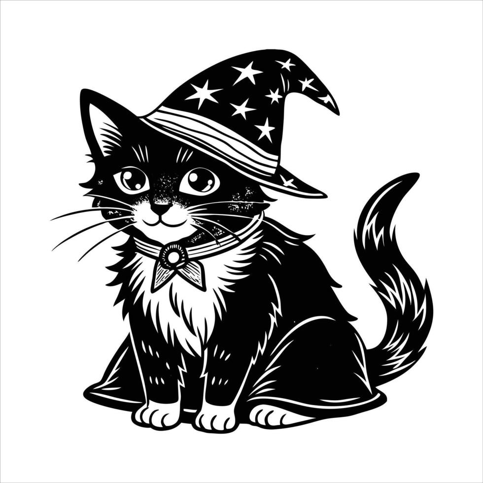 Munchkin Cat in Wizard Outfit vector