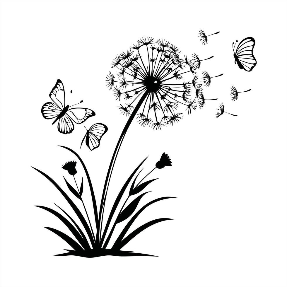 Butterfly Dandelion Images vector