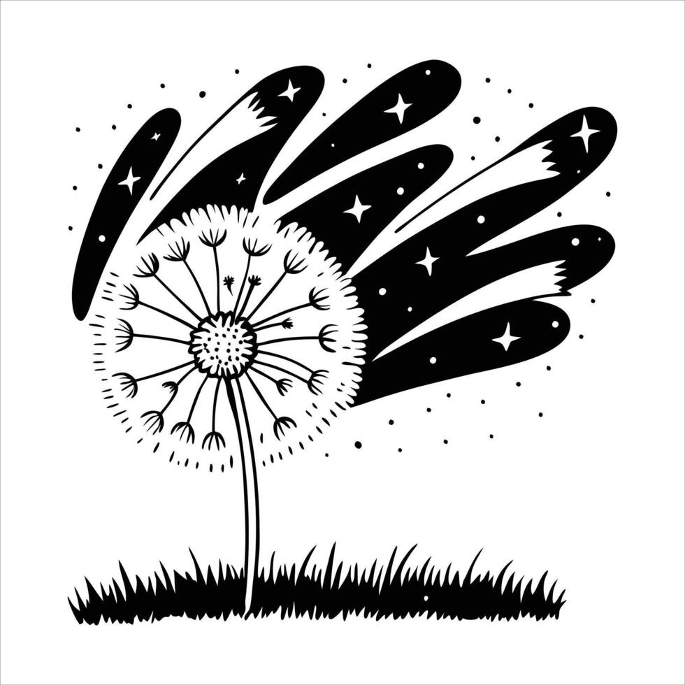 Dandelion Drawing Images vector